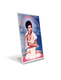 Car Desk/Table Top Prabhu Jagadbandhu Acrylic L-Style Photo Stand - 2.5x3.5 Inches, Compact and Stylish Spiritual Display