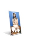 Car Desk/Table Top Nigamananda Paramahansa Acrylic L-Style Photo Stand - 2.5x3.5 Inches, Compact and Stylish Spiritual Display