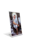 Car Desk/Table Top Shirdi Sai Baba Acrylic L-Style Photo Stand - 2.5x3.5 Inches, Compact and Stylish Spiritual Display