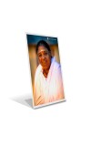 Car Desk/Table Top  Mata Amritanandamayi Devi Acrylic L-Style Photo Stand - 2.5x3.5 Inches, Compact and Stylish Spiritual Display
