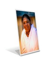 Car Desk/Table Top  Mata Amritanandamayi Devi Acrylic L-Style Photo Stand - 2.5x3.5 Inches, Compact and Stylish Spiritual Display