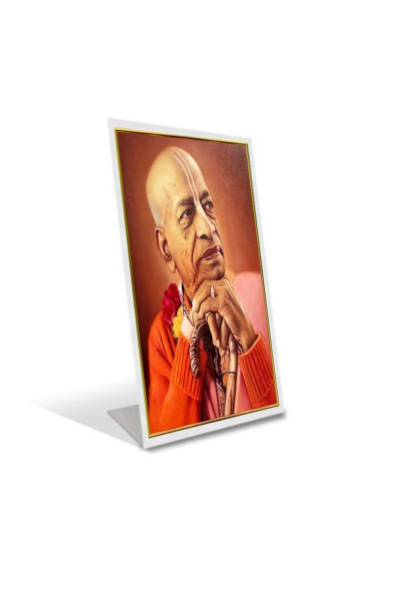Car Desk/Table Top Bhaktivedanta Swami Prabhupada  Acrylic L-Style Photo Stand - 2.5x3.5 Inches, Compact and Stylish Spiritual Display