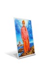 Car Desk/Table Top Swami Vivekananda Acrylic L-Style Photo Stand - 2.5x3.5 Inches, Compact and Stylish Spiritual Display