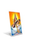 Car Desk/Table Top Maa Saraswati Acrylic L-Style Photo Stand - 2.5x3.5 Inches, Compact and Stylish Spiritual Display