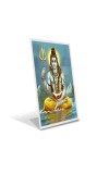 Car Desk/Table Top Lord Shiva Acrylic L-Style Photo Stand - 2.5x3.5 Inches, Compact and Stylish Spiritual Display