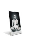 Car Desk/Table Top Sri Ramkrishna Acrylic L-Style Photo Stand - 2.5x3.5 Inches, Compact and Stylish Spiritual Display