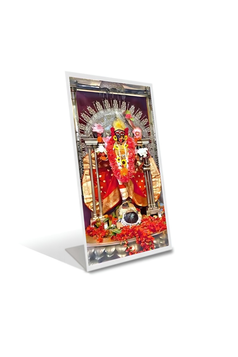 Car Desk/Table Top  Maa Bhavatarini Acrylic L-Style Photo Stand - 2.5x3.5 Inches, Compact and Stylish Spiritual Display