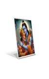 Car Desk/Table Top  Lord Ram Lord Hanuman Acrylic L-Style Photo Stand - 2.5x3.5 Inches, Compact and Stylish Spiritual Display