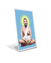 Car Desk/Table Top Sri Ramkrishna Acrylic L-Style Photo Stand - 2.5x3.5 Inches, Compact and Stylish Spiritual Display