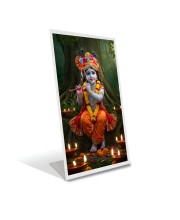 Car Desk/Table Top Little krishna Acrylic L-Style Photo Stand - 2.5x3.5 Inches, Compact and Stylish Spiritual Display