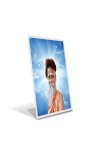 Car Desk/Table Top Sri Sri Sitaramdas Omkarnath Acrylic L-Style Photo Stand - 2.5x3.5 Inches, Compact and Stylish Spiritual Display