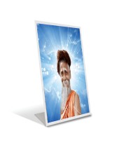 Car Desk/Table Top Sri Sri Sitaramdas Omkarnath Acrylic L-Style Photo Stand - 2.5x3.5 Inches, Compact and Stylish Spiritual Display