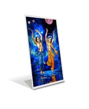 Car Desk/Table Top  Lord Chaitanya Mahaprabhu and Nityananda Prabhu Acrylic L-Style Photo Stand - 2.5x3.5 Inches, Compact and Stylish Spiritual Display