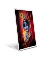 Car Desk/Table Top Divine Krishna Acrylic L-Style Photo Stand - 2.5x3.5 Inches, Compact and Stylish Spiritual Display