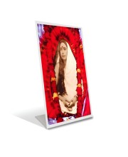 Car Desk/Table Top Devi Sarada Maa Acrylic L-Style Photo Stand - 2.5x3.5 Inches, Compact and Stylish Spiritual Display