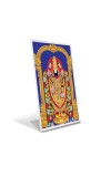 Car Desk/Table Top Tirupati Balaji Acrylic L-Style Photo Stand - 2.5x3.5 Inches, Compact and Stylish Spiritual Display