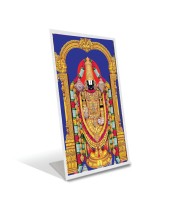Car Desk/Table Top Tirupati Balaji Acrylic L-Style Photo Stand - 2.5x3.5 Inches, Compact and Stylish Spiritual Display