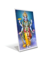 Car Desk/Table Top God Vishnu Acrylic L-Style Photo Stand - 2.5x3.5 Inches, Compact and Stylish Spiritual Display