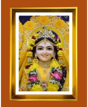 Divine Radha Rani Golden Photo Frame - 10x14 Inches | Elegant Wooden Frame for Home, Office & Temple Decoration | Spiritual Wall & Table Decor and Gift Item