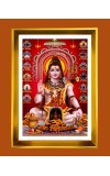 Lord Shiva Golden Photo Frame - 10x14 Inches | Elegant Wooden Frame for Home, Office & Temple Decoration | Spiritual Wall & Table Decor and Gift Item