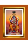 Lord krishna Golden Photo Frame - 10x14 Inches | Elegant Wooden Frame for Home, Office & Temple Decoration | Spiritual Wall & Table Decor and Gift Item