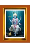 Lord vishnu Golden Photo Frame - 10x14 Inches | Elegant Wooden Frame for Home, Office & Temple Decoration | Spiritual Wall & Table Decor and Gift Item