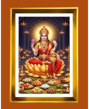 Maa lakhsmi Golden Photo Frame - 10x14 Inches | Elegant Wooden Frame for Home, Office & Temple Decoration | Spiritual Wall & Table Decor and Gift Item Maa lakhsmi Golden Photo Frame - 10x14 Inches | Elegant Wooden Frame for Home, Office & Temple Decoration | Spiritual Wall & Table Decor and Gift Item