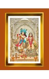 Divine Radha Krishna Golden Photo Frame - 10x14 Inches | Elegant Wooden Frame for Home, Office & Temple Decoration | Spiritual Wall & Table Decor and Gift Item