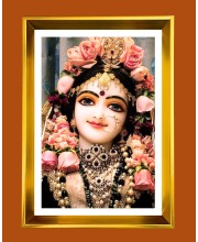 Divine Radha Rani Golden Photo Frame - 10x14 Inches | Elegant Wooden Frame for Home, Office & Temple Decoration | Spiritual Wall & Table Decor and Gift Item