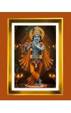 Divine Krishna Golden Photo Frame - 10x14 Inches | Elegant Wooden Frame for Home, Office & Temple Decoration | Spiritual Wall & Table Decor and Gift Item Divine Krishna Golden Photo Frame - 10x14 Inches | Elegant Wooden Frame for Home, Office & Temple Decoration | Spiritual Wall & Table Decor and Gift Item