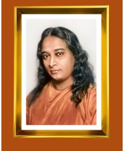 Paramahansa Yogananda.  Golden Photo Frame - 10x14 Inches | Elegant Wooden Frame for Home, Office & Temple Decoration | Spiritual Wall & Table Decor and Gift Item