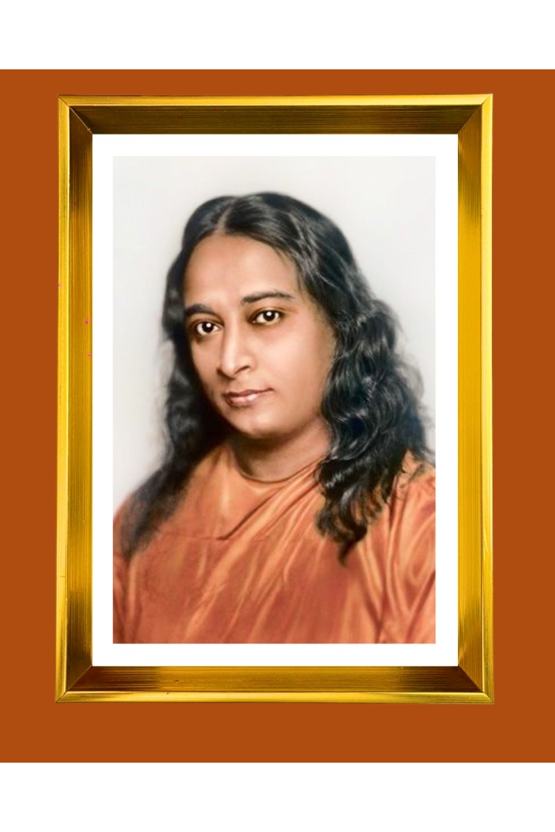Paramahansa Yogananda.  Golden Photo Frame - 10x14 Inches | Elegant Wooden Frame for Home, Office & Temple Decoration | Spiritual Wall & Table Decor and Gift Item