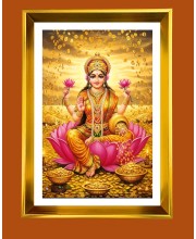 Maa Lakhsmi Golden Photo Frame - 10x14 Inches | Elegant Wooden Frame for Home, Office & Temple Decoration | Spiritual Wall & Table Decor and Gift Item Maa Lakhsmi Golden Photo Frame - 10x14 Inches | Elegant Wooden Frame for Home, Office & Temple Decoration | Spiritual Wall & Table Decor and Gift Item