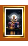 Maa Lakhsmi Golden Photo Frame - 10x14 Inches | Elegant Wooden Frame for Home, Office & Temple Decoration | Spiritual Wall & Table Decor and Gift Item