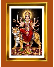 Devi  Jai Mata Di Golden Photo Frame - 10x14 Inches | Elegant Wooden Frame for Home, Office & Temple Decoration | Spiritual Wall & Table Decor and Gift Item