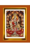 Devi Maa Durga Golden Photo Frame - 10x14 Inches | Elegant Wooden Frame for Home, Office & Temple Decoration | Spiritual Wall & Table Decor and Gift Item