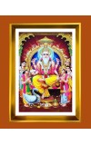 Lord Vishwakarma Golden Photo Frame - 10x14 Inches | Elegant Wooden Frame for Home, Office & Temple Decoration | Spiritual Wall & Table Decor and Gift Item