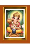 Lord Ganesh Golden Photo Frame - 10x14 Inches | Elegant Wooden Frame for Home, Office & Temple Decoration | Spiritual Wall & Table Decor and Gift Item Lord Ganesh Golden Photo Frame - 10x14 Inches | Elegant Wooden Frame for Home, Office & Temple Decoration | Spiritual Wall & Table Decor and Gift Item