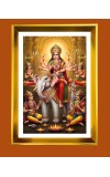 Maa Durga Golden Photo Frame - 10x14 Inches | Elegant Wooden Frame for Home, Office & Temple Decoration | Spiritual Wall & Table Decor and Gift Item