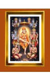 Shirdi Sai Baba Golden Photo Frame - 10x14 Inches | Elegant Wooden Frame for Home, Office & Temple Decoration | Spiritual Wall & Table Decor and Gift Item Shirdi Sai Baba Golden Photo Frame - 10x14 Inches | Elegant Wooden Frame for Home, Office & Temple Decoration | Spiritual Wall & Table Decor and Gift Item