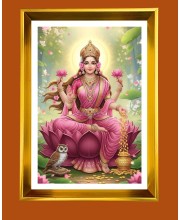 Maa Lakhsmi Golden Photo Frame - 10x14 Inches | Elegant Wooden Frame for Home, Office & Temple Decoration | Spiritual Wall & Table Decor and Gift Item Maa Lakhsmi Golden Photo Frame - 10x14 Inches | Elegant Wooden Frame for Home, Office & Temple Decoration | Spiritual Wall & Table Decor and Gift Item
