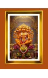  Panchamukhi Hanuman Golden Photo Frame - 10x14 Inches | Elegant Wooden Frame for Home, Office & Temple Decoration | Spiritual Wall & Table Decor and Gift Item