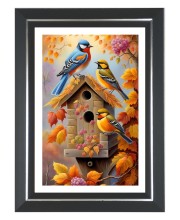 Bird House Photo Frame | 10x14 Inch Black Designer Wall & Table Frame | Perfect for Gifting & Home Decor