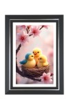 baby birds or ducklings Photo Frame | 10x14 Inch Black Designer Wall & Table Frame | Perfect for Gifting & Home Decor