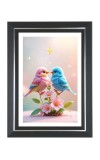 Love Birds Photo Frame | 10x14 Inch Black Designer Wall & Table Frame | Perfect for Gifting & Home Decor