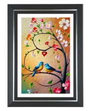Parakeets Photo Frame | 10x14 Inch Black Designer Wall & Table Frame | Perfect for Gifting & Home Decor
