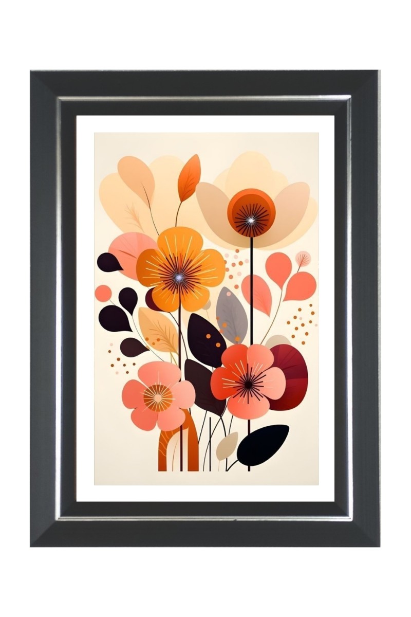 Flower Scenery for Home Photo Frame | 10x14 Inch Black Designer Wall & Table Frame | Perfect for Gifting & Home Decor