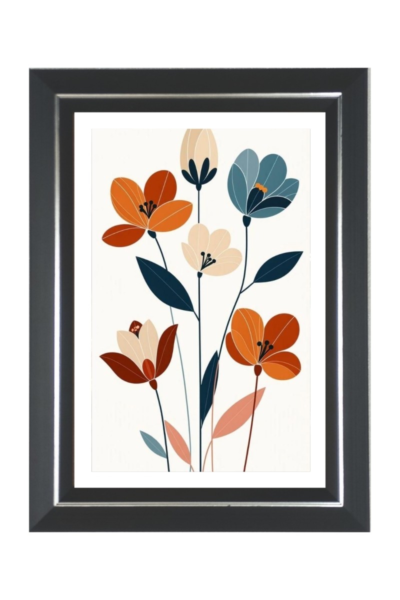 Flower Scenery for Home Photo Frame | 10x14 Inch Black Designer Wall & Table Frame | Perfect for Gifting & Home Decor