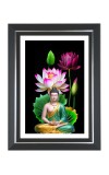 Buddha statue blooming lotus flowers Photo Frame | 10x14 Inch Black Designer Wall & Table Frame | Perfect for Gifting & Home Decor Buddha statue blooming lotus flowers Photo Frame | 10x14 Inch Black Designer Wall & Table Frame | Perfect for Gifting & Home Decor