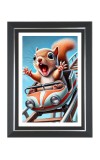 Squirrel Photo Frame | 10x14 Inch Black Designer Wall & Table Frame | Perfect for Gifting & Home Decor